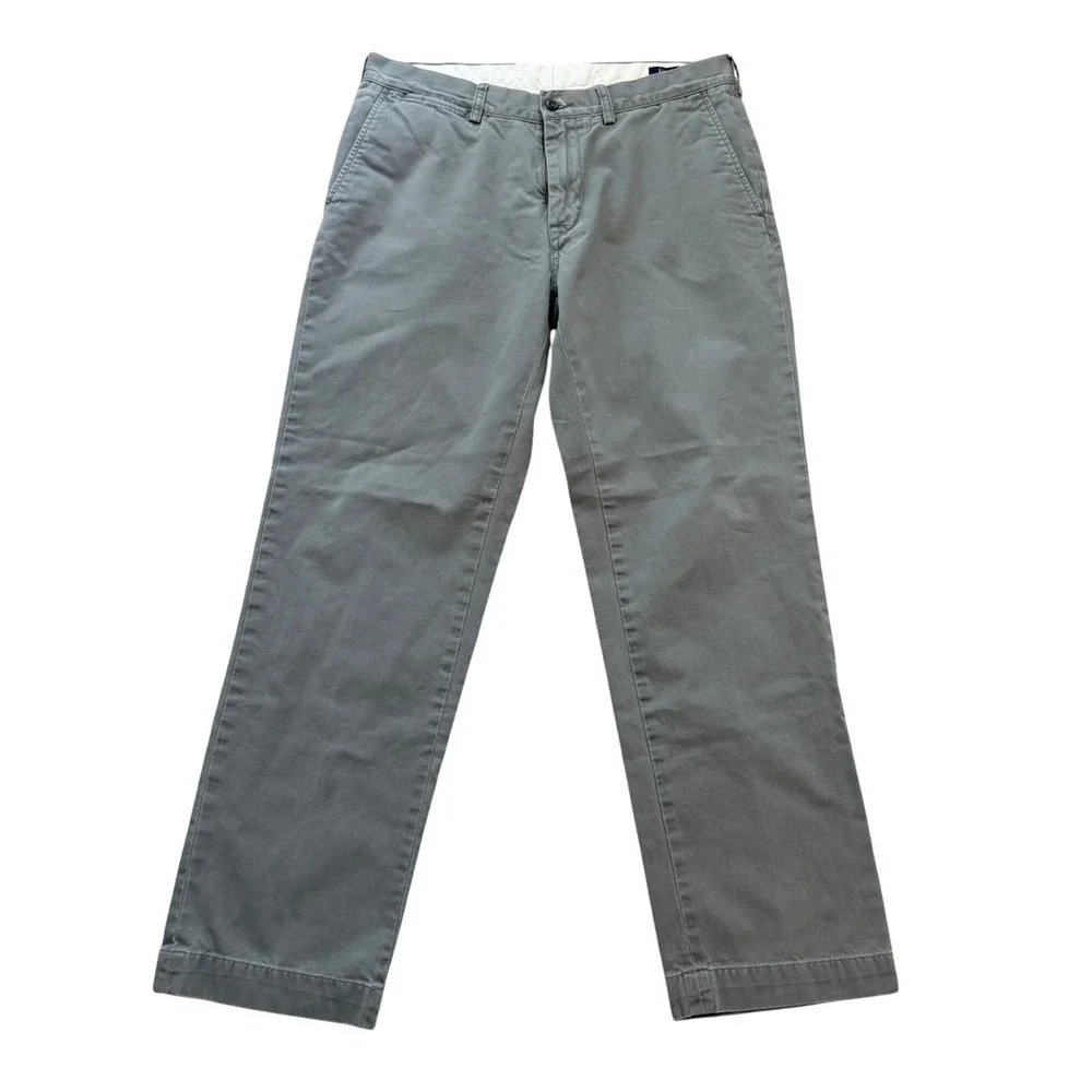 Polo Ralph Lauren Chinos Mens 34/30-32 Grey Classic Fit Cotton Twill Pants
